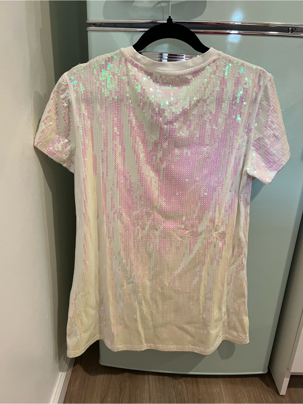 Queen of Sparkles Sequin Elephant Dress - White/Pastel -XS - Picture 2 of 3